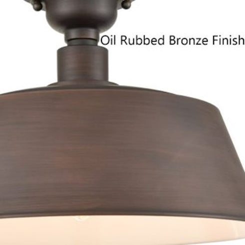 Pozzuoli Semi Flush Mount Ceiling Light ORB Metal Barn Shade Light Fixture